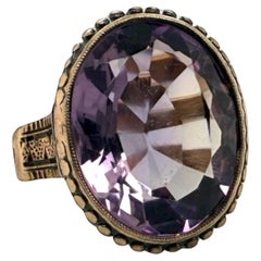 Victorian Era Rose Gold Amethyst Cocktail Ring