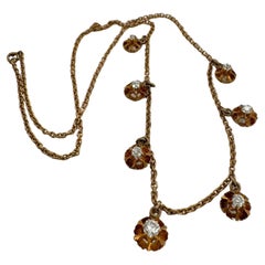 Victorian Era Rose Gold Diamond Dangle Necklace