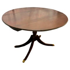 Tavolo Foldes rotondo di epoca vittoriana con dettagli in bronzo, Inghilterra, XIX secolo.