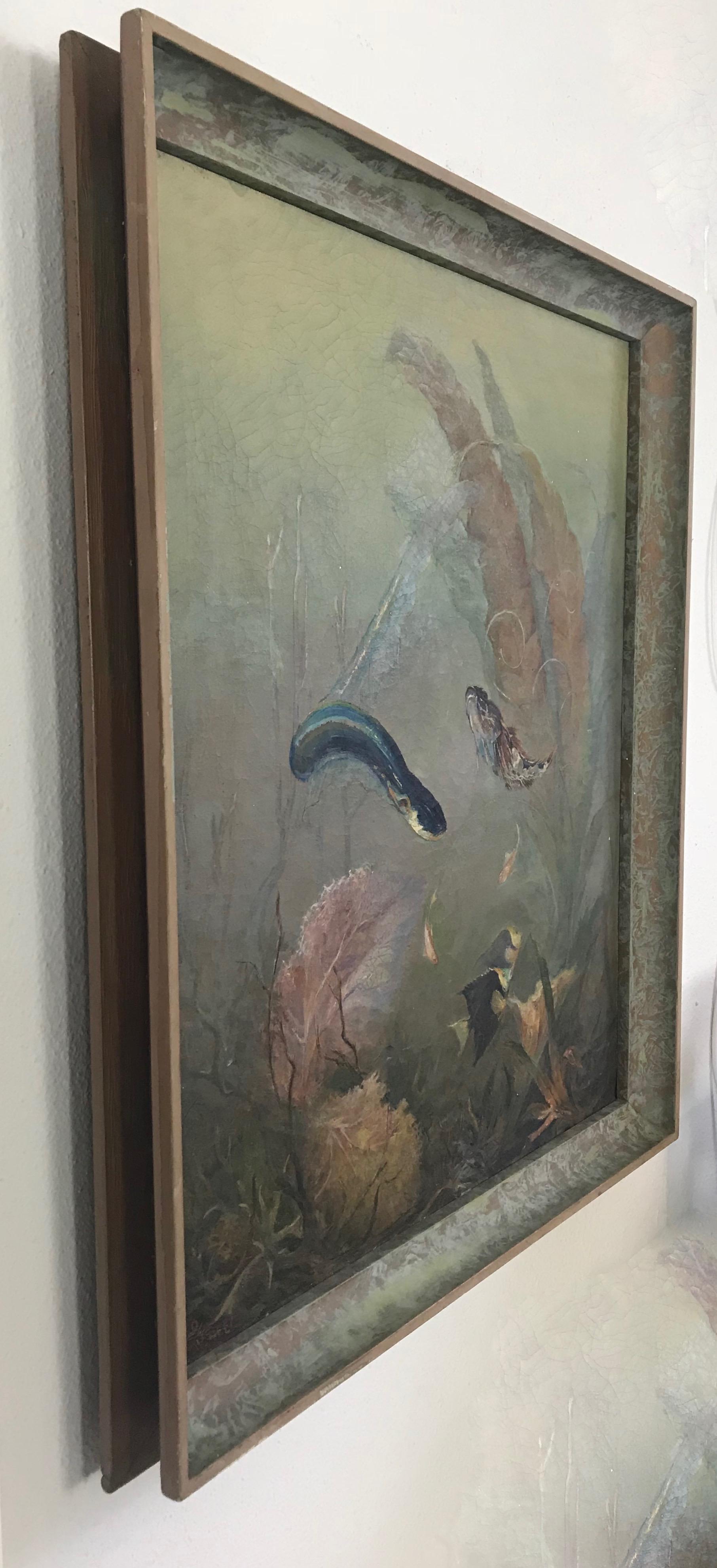 Victorian Era Underwater Seascape Oil on Canvas 5