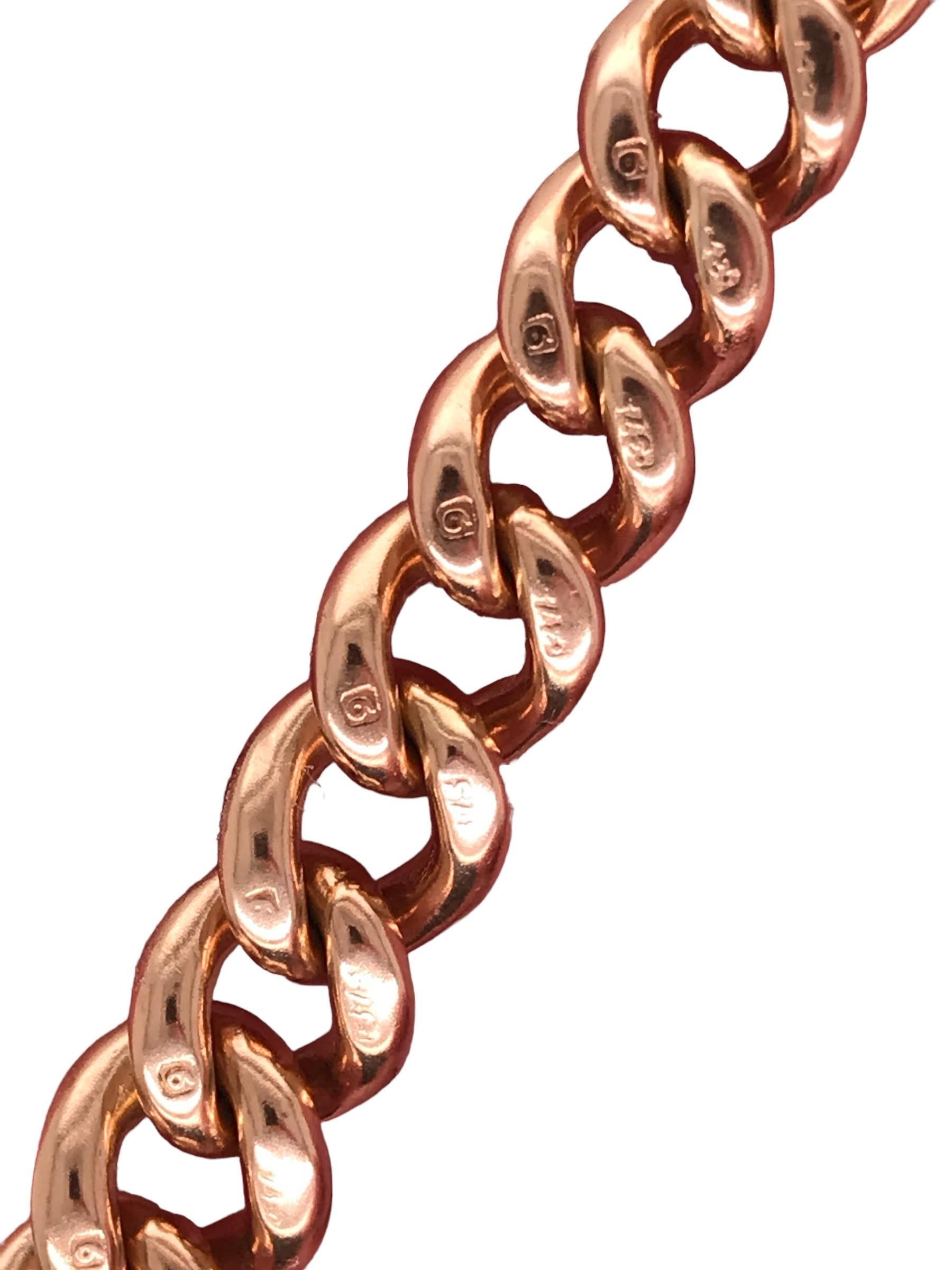Victorian Era Watch Chain Toggle Necklace 9K Rose Gold For Sale 2