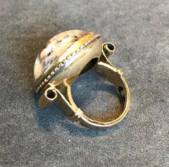 Victorian Essex Crystal Reverse Intaglio Gold Dog Ring
