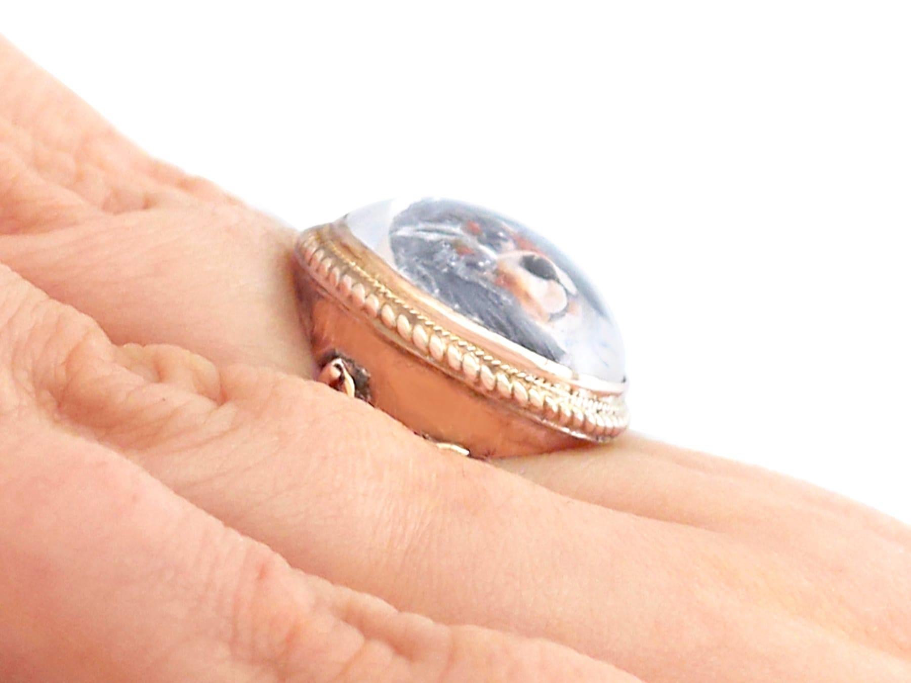 Anillo Cóctel Perro Victoriano Essex Cristal Oro Amarillo en venta 2