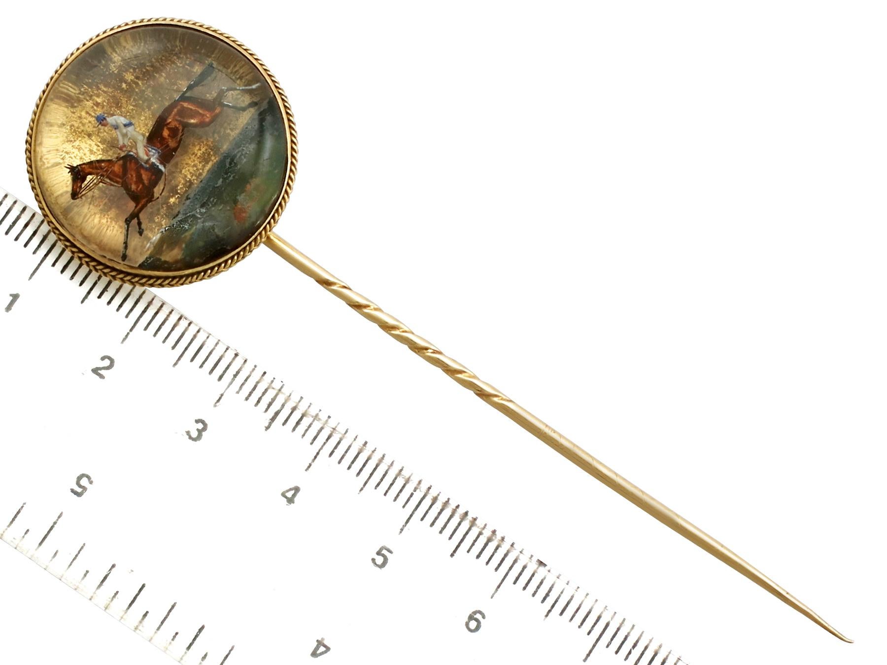 Women's Victorian Essex Crystal Yellow Gold Stickpin Brooch