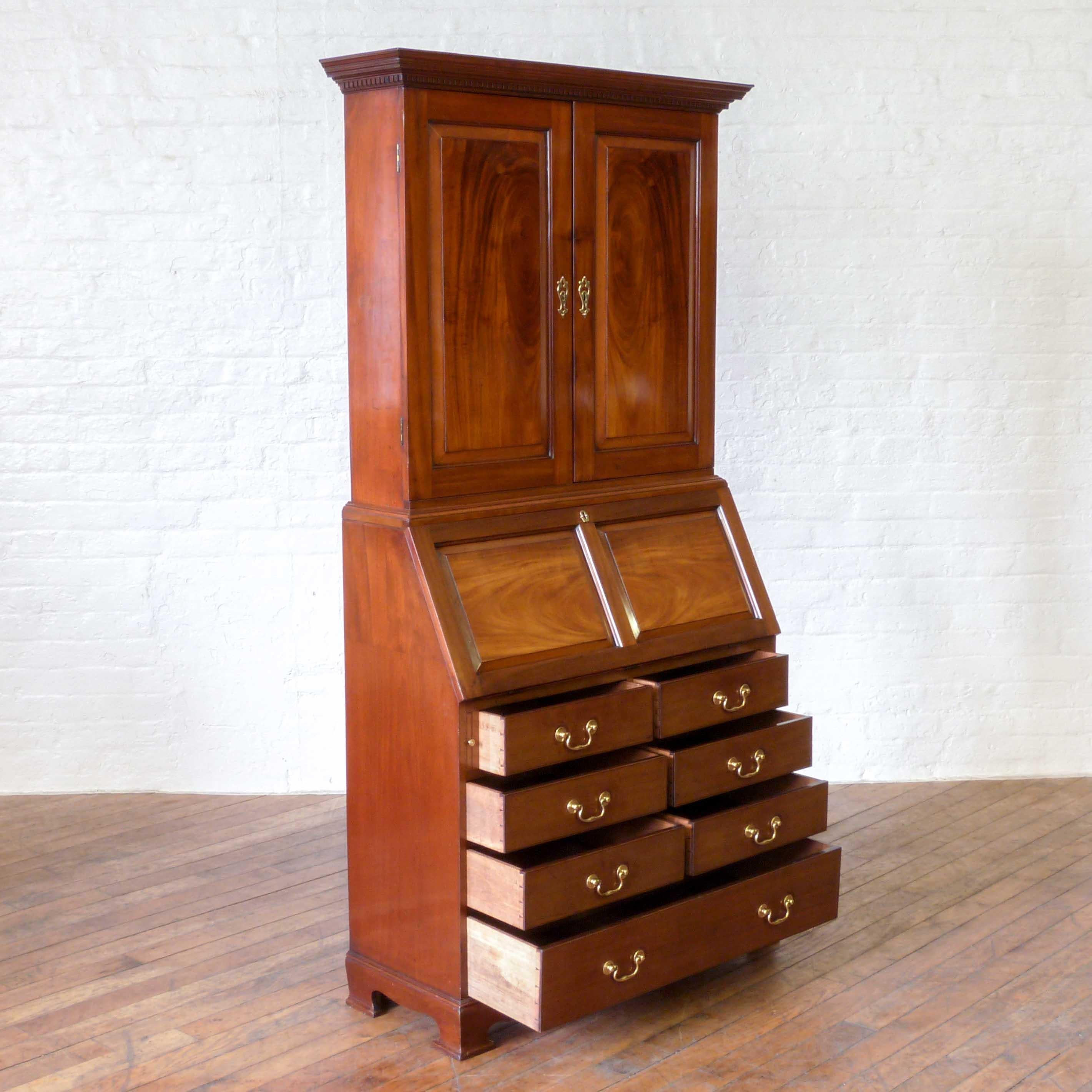 Oak Victorian Estate Bureau Bookcase For Sale