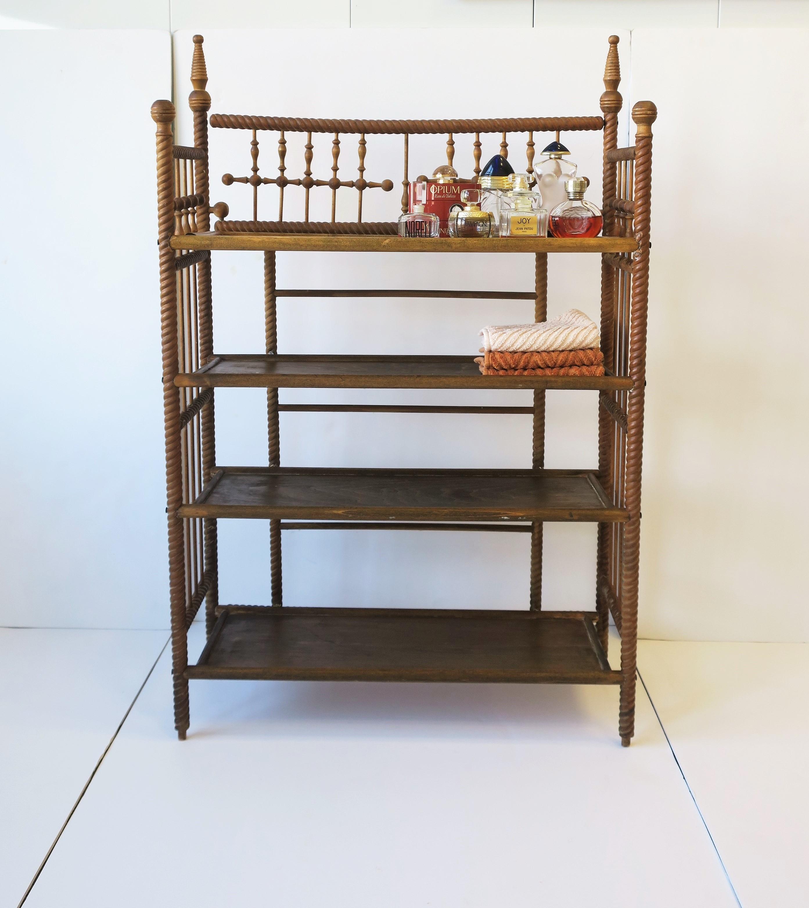 Victorian Stick and Ball Étagère Shelves Storage Piece In Good Condition In New York, NY