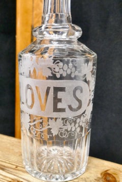 Victorian Etched Crystal Cloves Decanter