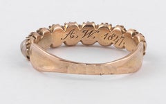Victorian Eternity Ring Set with Half Pearls Dated 1847