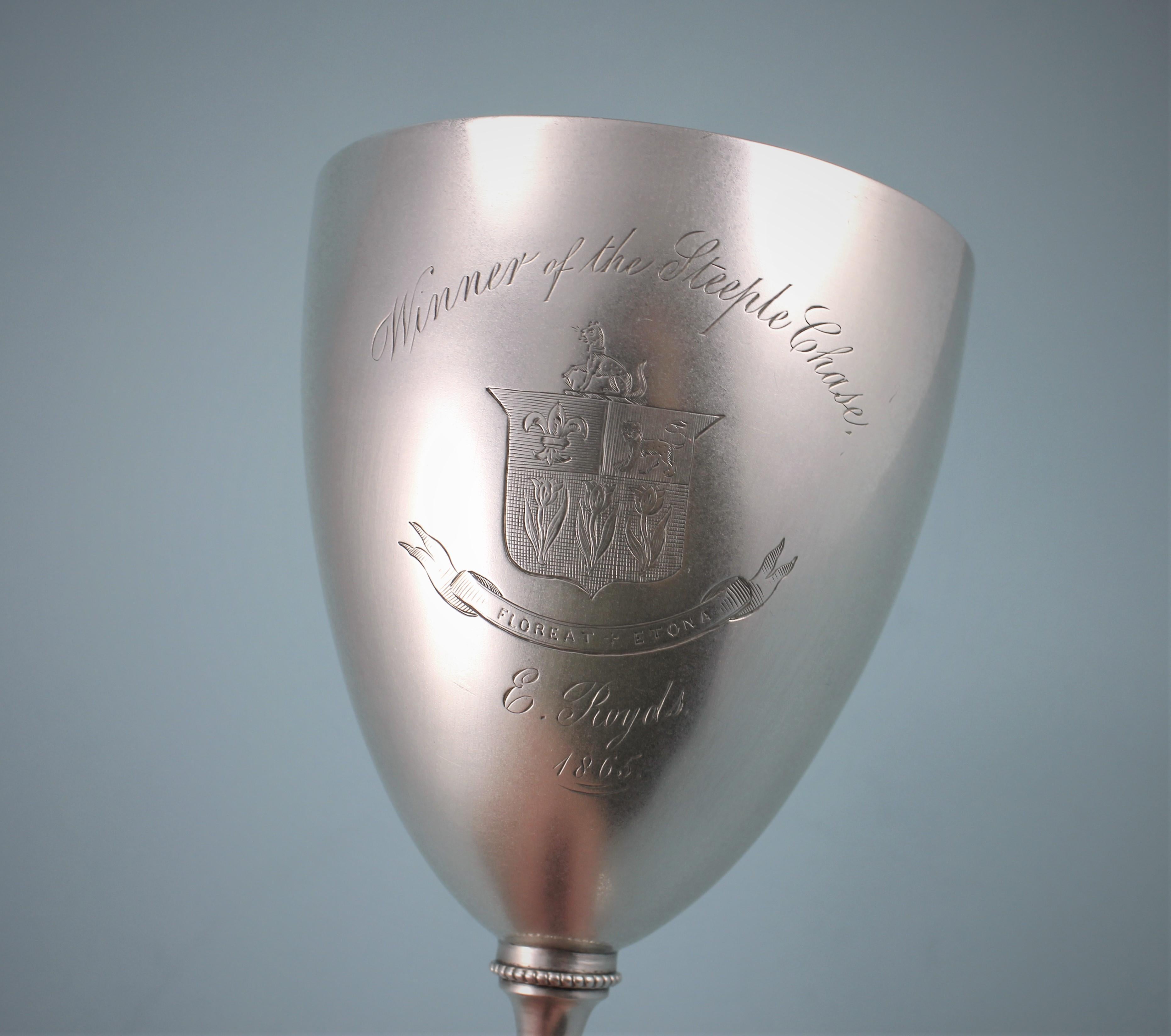 Victorian Eton College Sterling Silver Goblet by Daniel & Charles Houle In Good Condition For Sale In London, GB