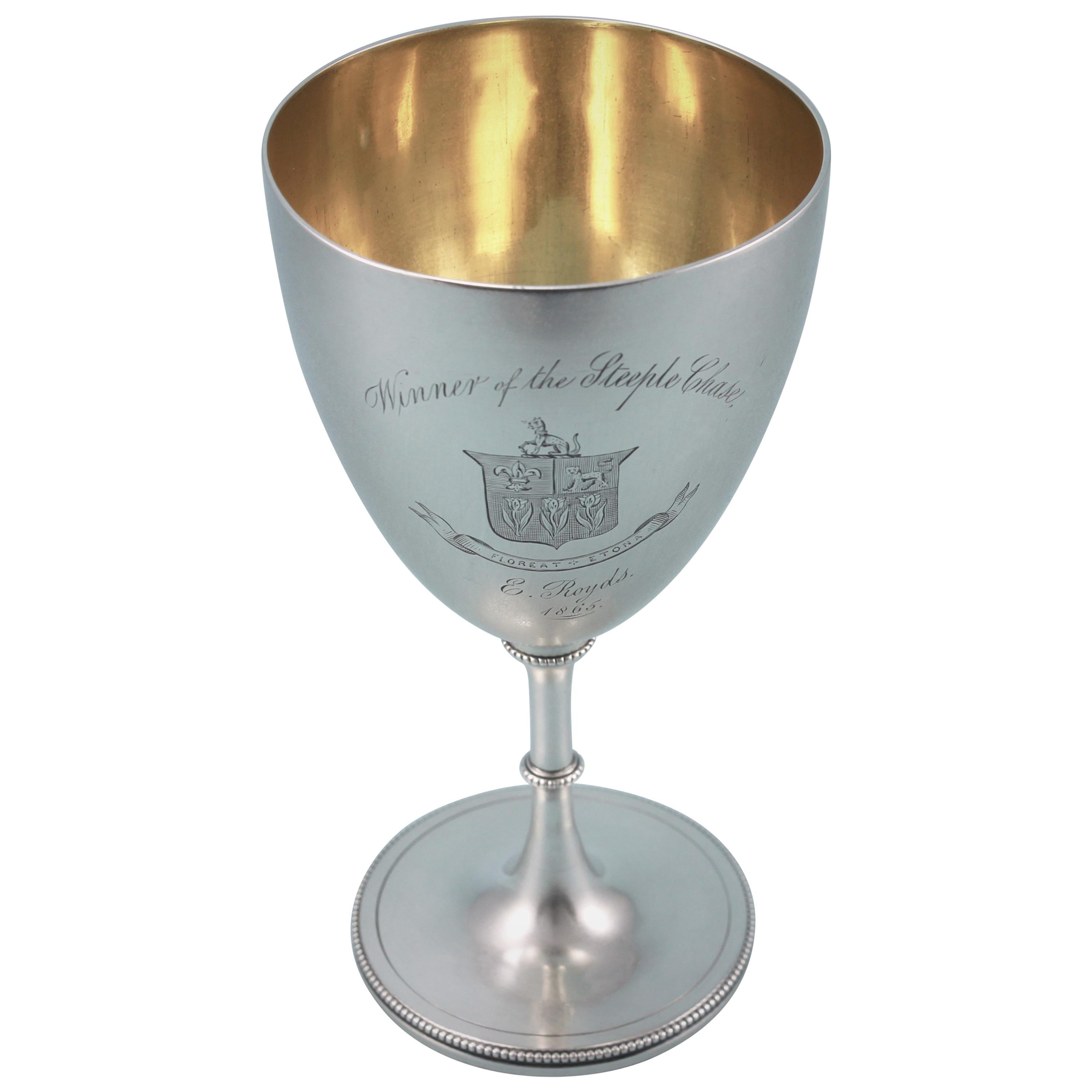 Victorian Eton College Sterling Silver Goblet by Daniel & Charles Houle For Sale