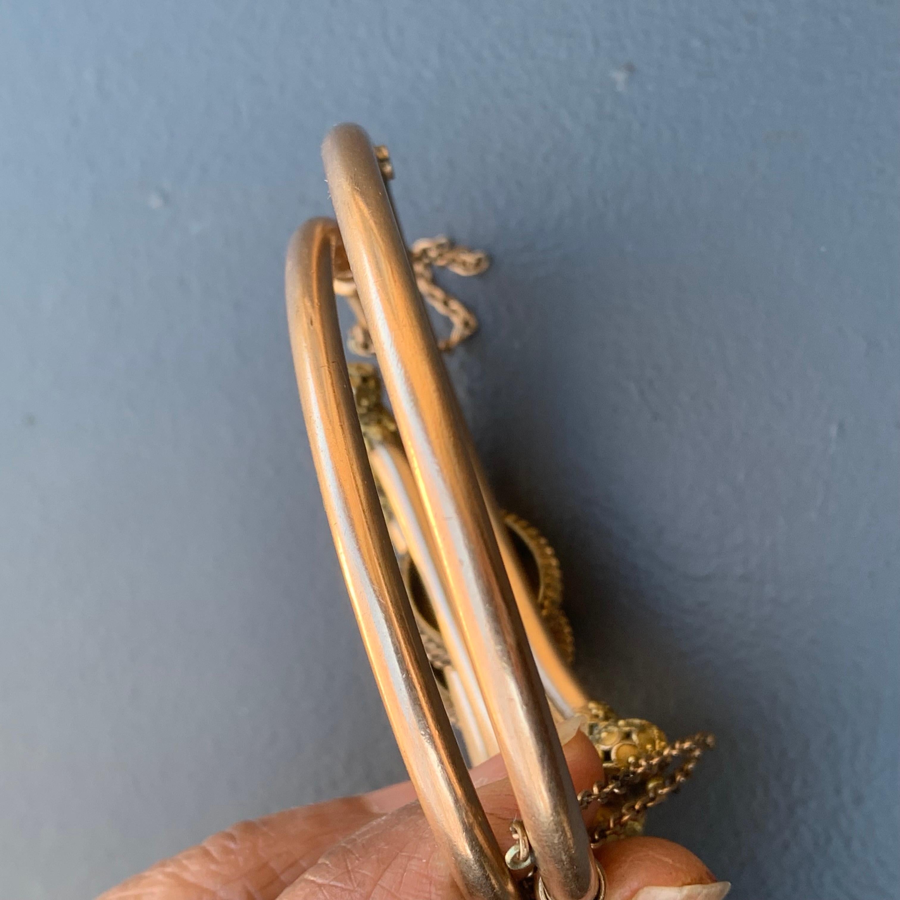 Victorian Etruscan Rev Gold Filled Wirework Wedding Bangle Bracelet Set For Sale 3