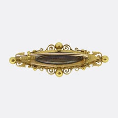 Victorian Etruscan Revival Diamond Brooch