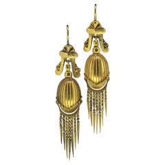 Victorian  Etruscan Revival Drop Earrings