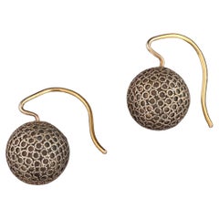 Victorian Etruscan Revival Drop Earrings of 14k 
8k Gold