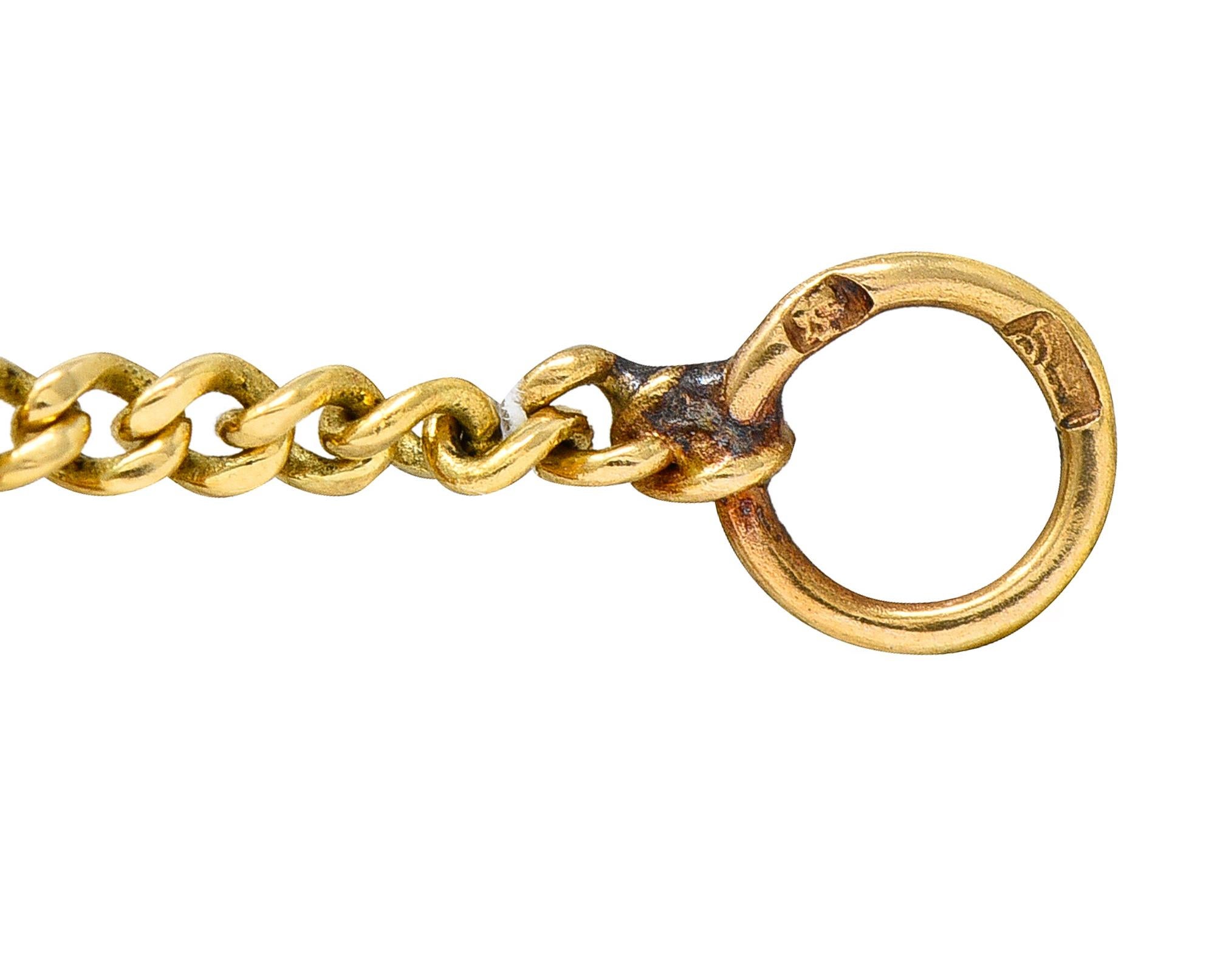 Victorian Etruscan Revival Gemstone Cabochon 18 Karat Yellow Gold Bracelet 5