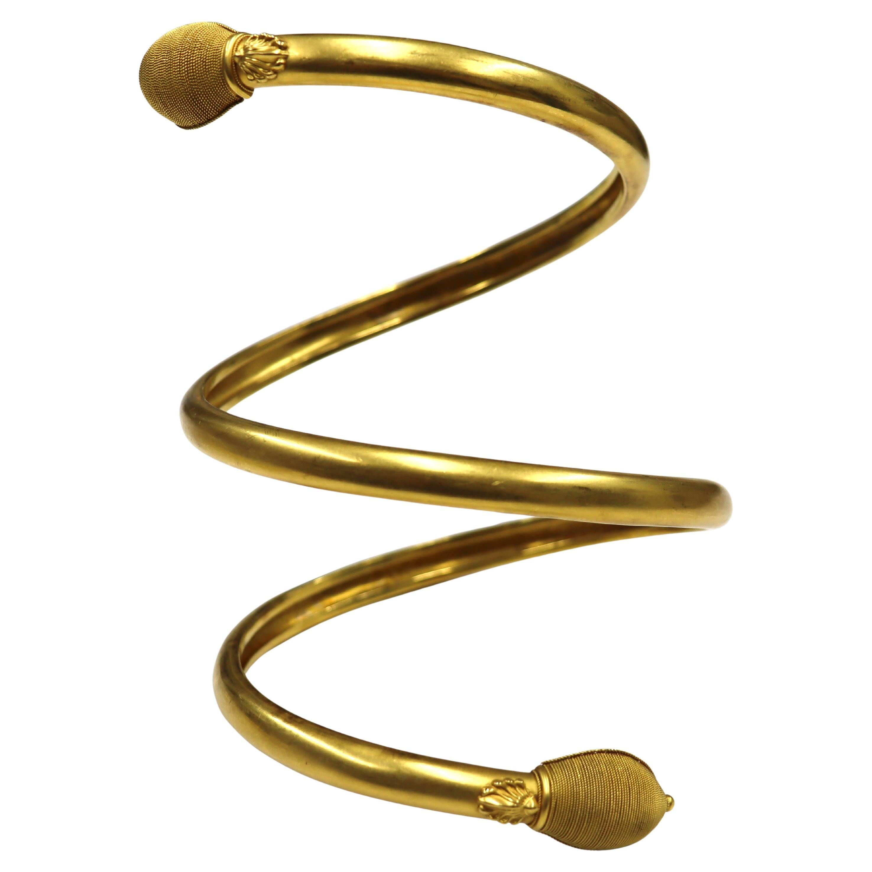 Brassard victorien en or de style néo-étrusque