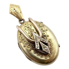 Victorian Etruscan Revival Gold Fill Locket