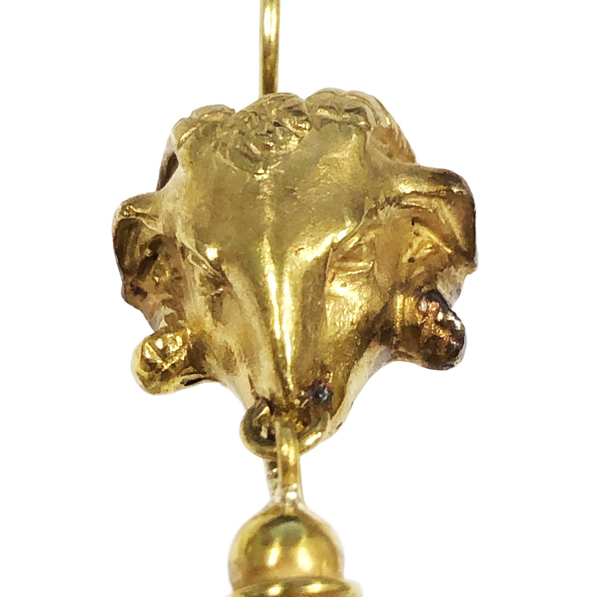 Große Ohrringe aus Gelbgold im viktorianischen Etruskischen Stil Damen im Angebot