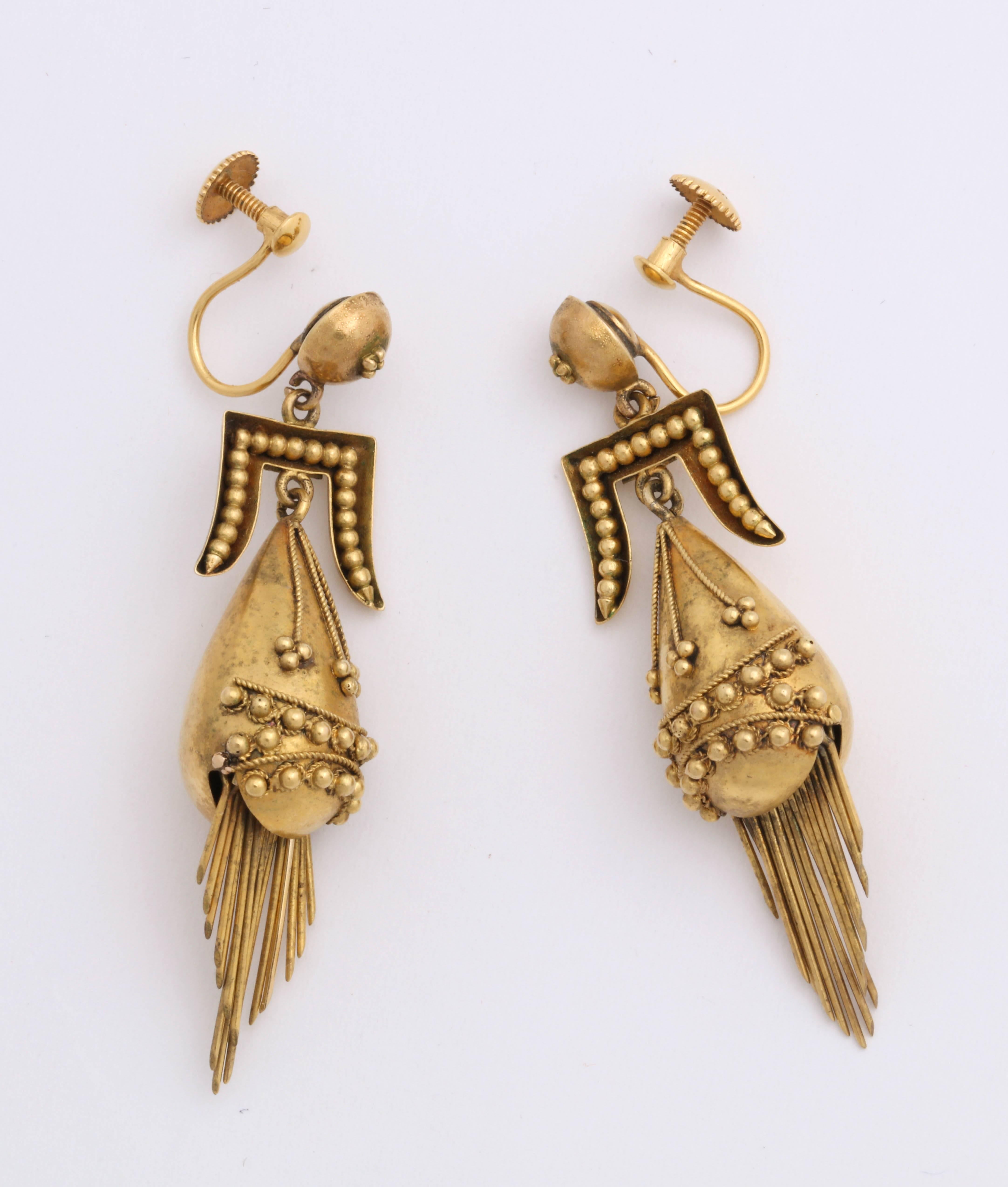 Women's Victorian Etruscan Revival Tassel Earrings