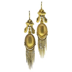 Victorian  Etruscan Revival Drop Earrings