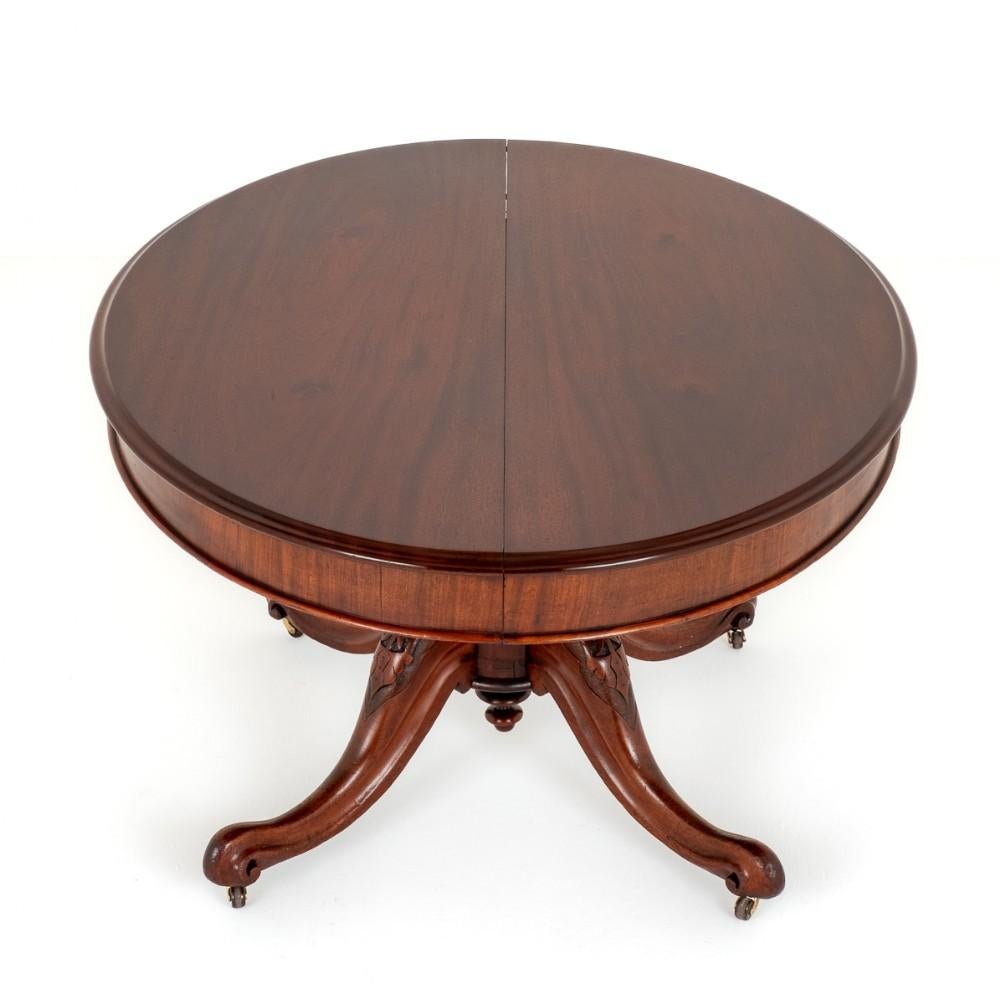 Victorian Extending Dining Table Mahogany Oval, 1860 In Good Condition For Sale In Potters Bar, GB