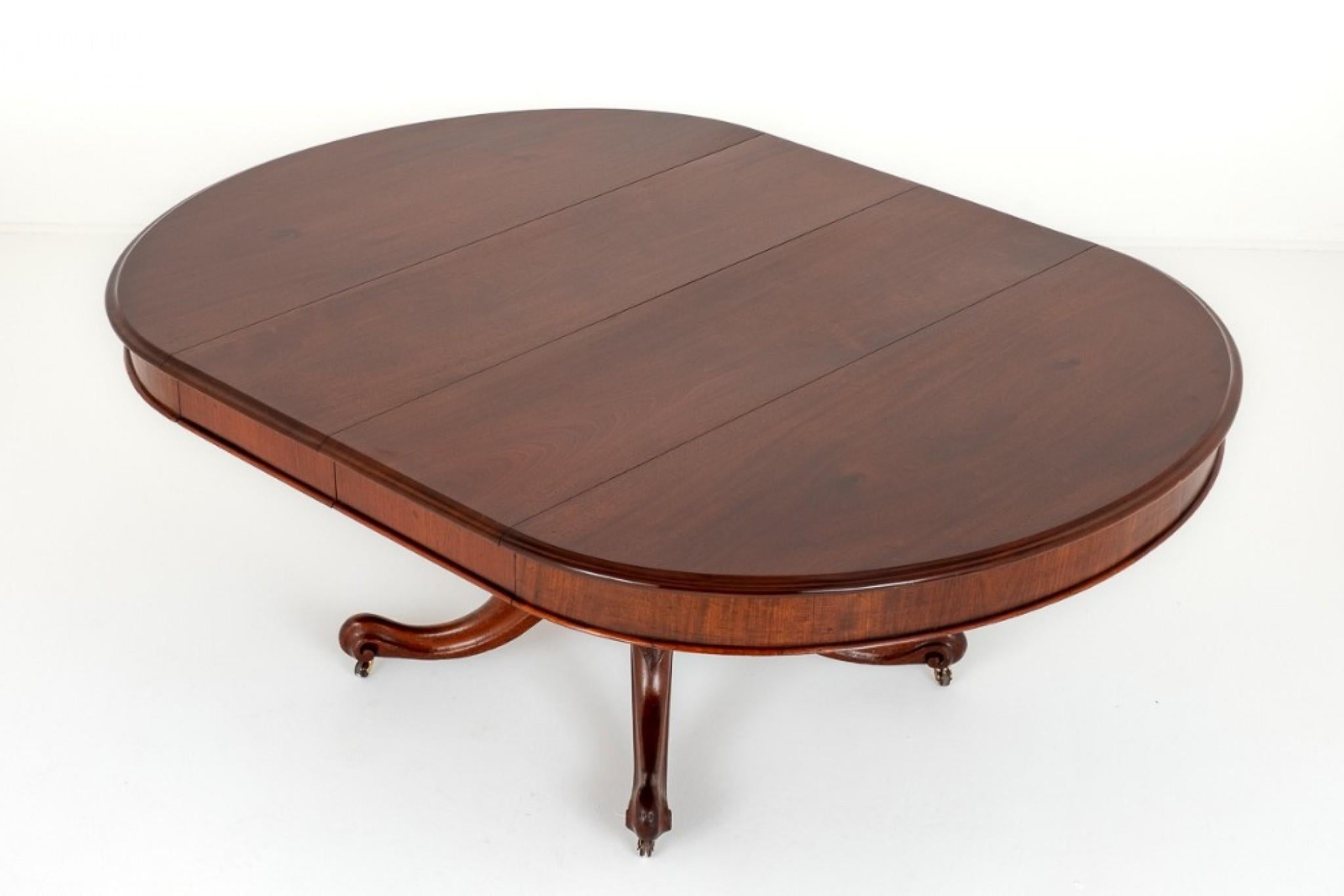 Mid-19th Century Victorian Extending Dining Table Mahogany Oval, 1860