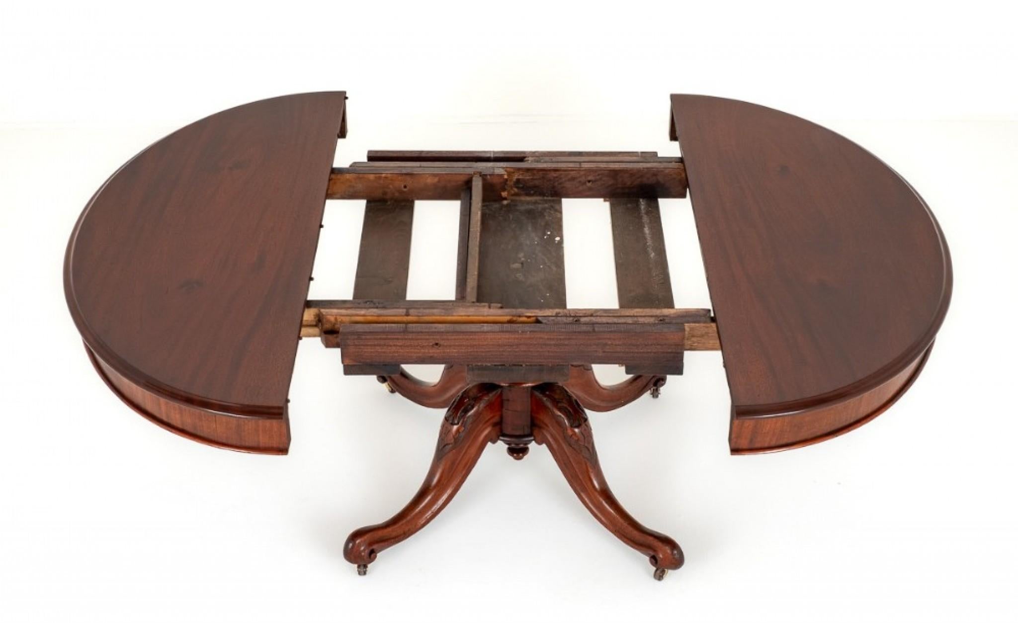 Victorian Extending Dining Table Mahogany Oval, 1860 For Sale 1