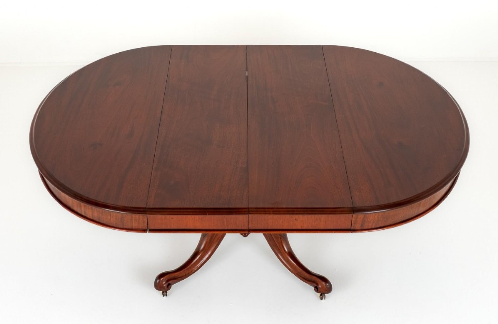 Victorian Extending Dining Table Mahogany Oval, 1860 For Sale 4
