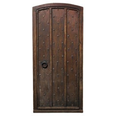 Antique Victorian Exterior Studded Oak Door with Frame