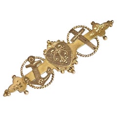 Victorian 'Faith, Hope & Charity' 9 Carat Gold Brooch