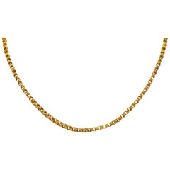 Victorian Fancy 14 Karat Gold Chain Unisex Necklace, Circa 1880