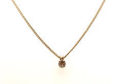 Victorian Fancy Chocolate Diamond Necklace Pendant Old Mine Cut .20ct 14K Yellow
