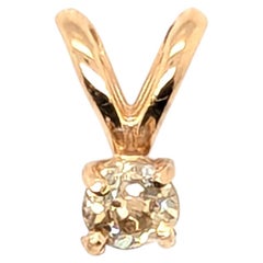 Victorian Fancy Yellow Brown Diamond Necklace Pendant Old Mine Cushion Cut .15ct