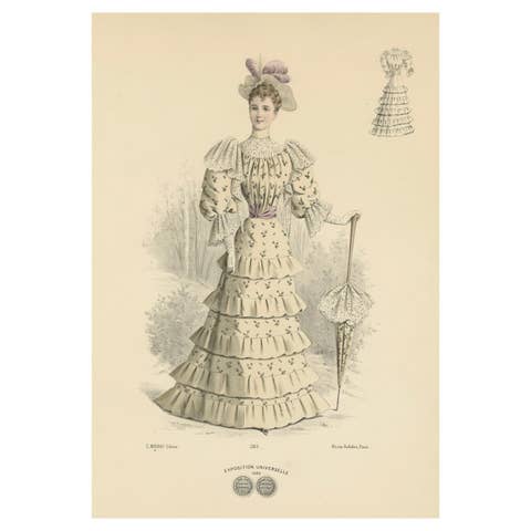 Victorian Fashion Flourishes: A Lithograph for the 1889 Exposition Universelle