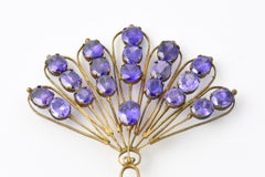 Victorian Faux Amethyst Gilt Hair Comb