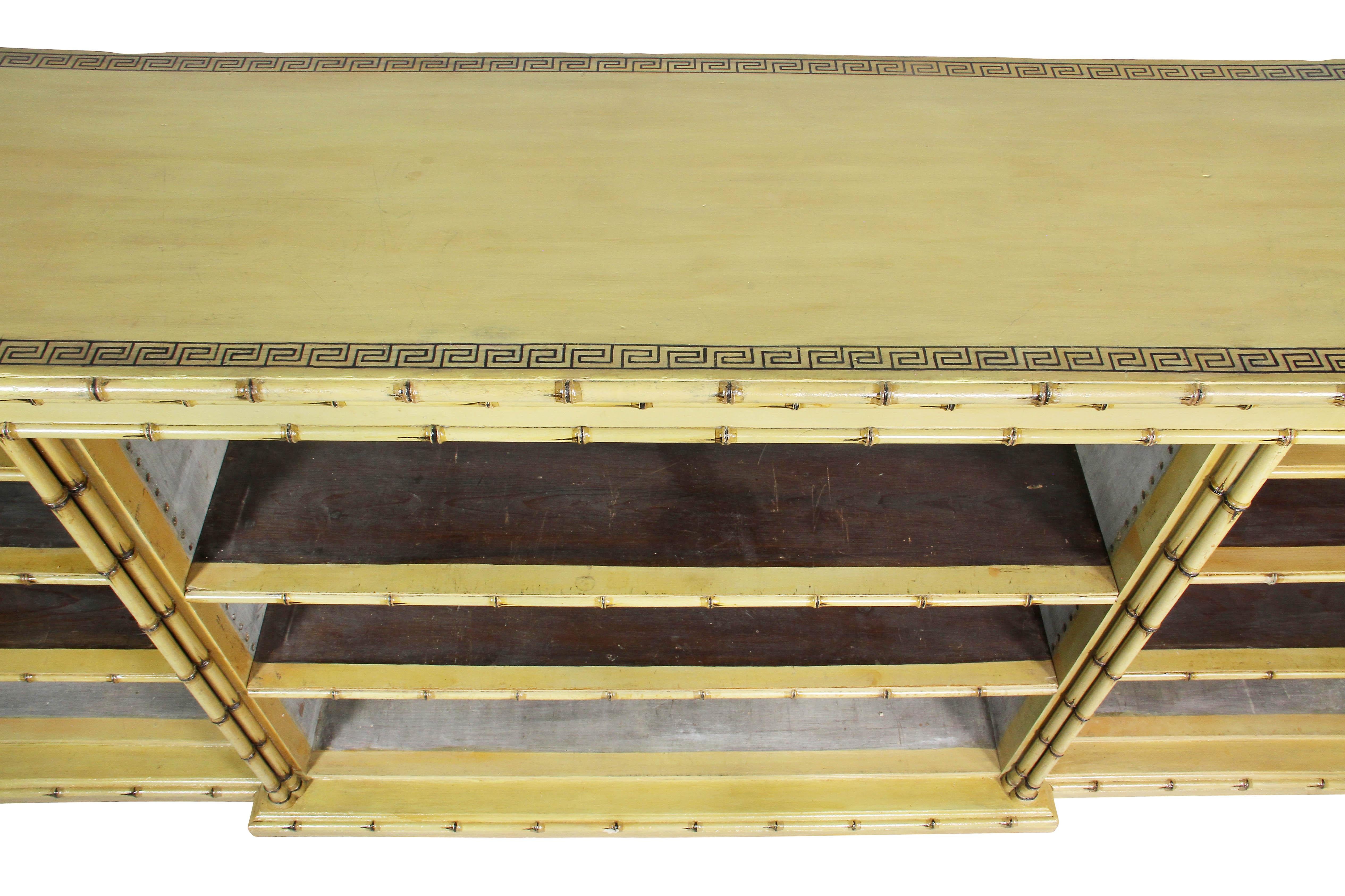 Late Victorian Victorian Faux Bamboo Open Bookcase