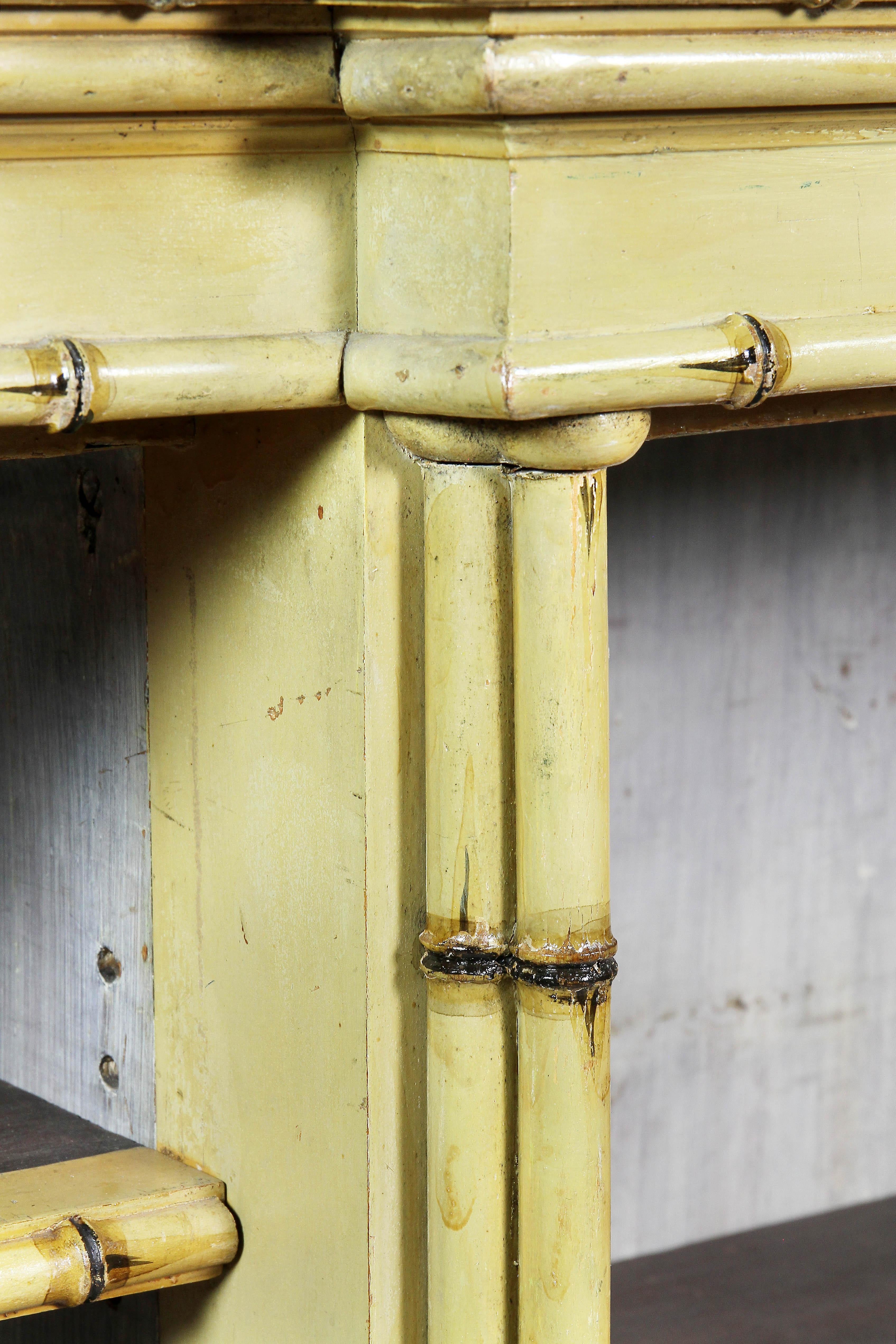 Painted Victorian Faux Bamboo Open Bookcase