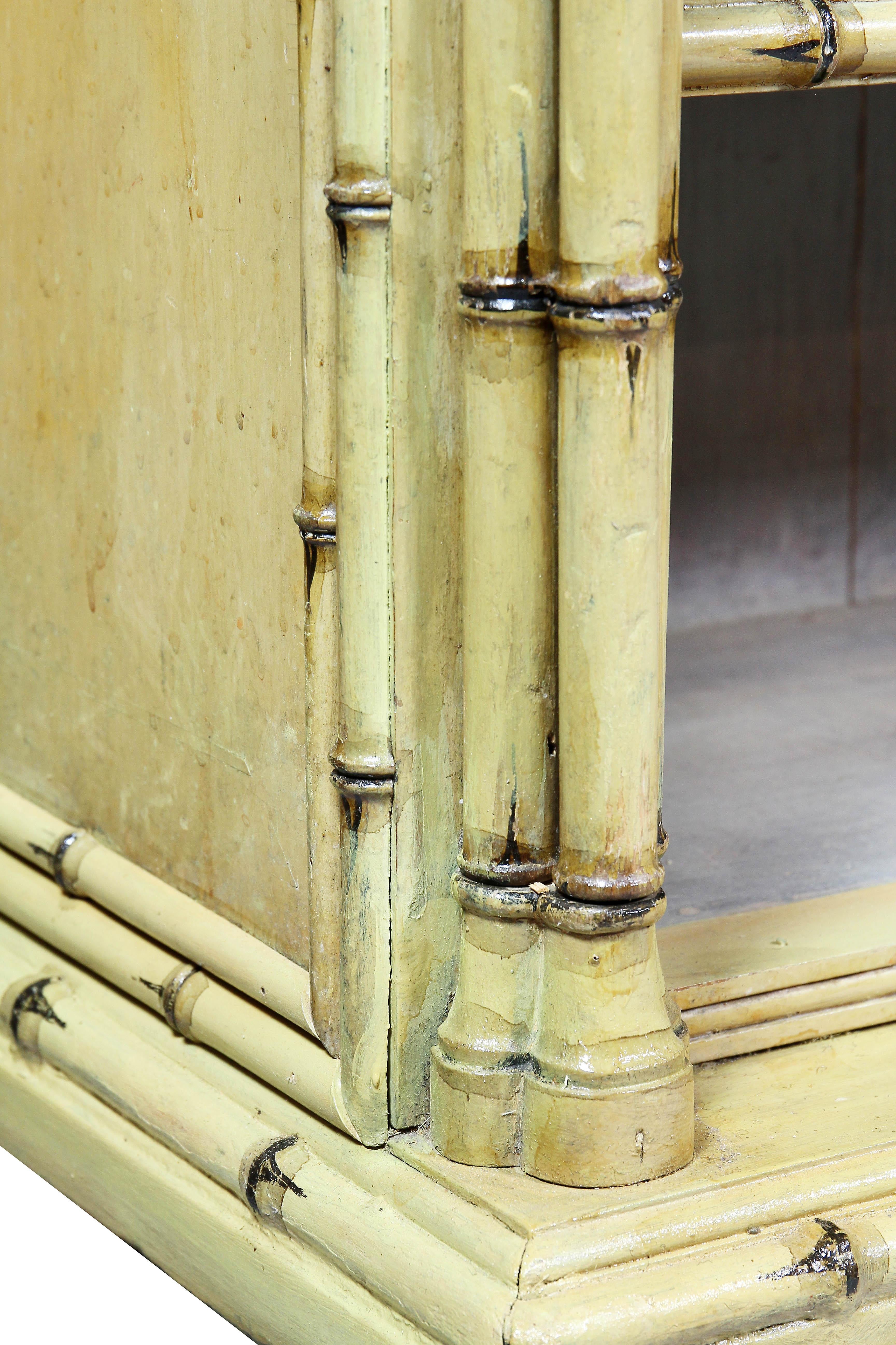 Victorian Faux Bamboo Open Bookcase In Good Condition In Essex, MA