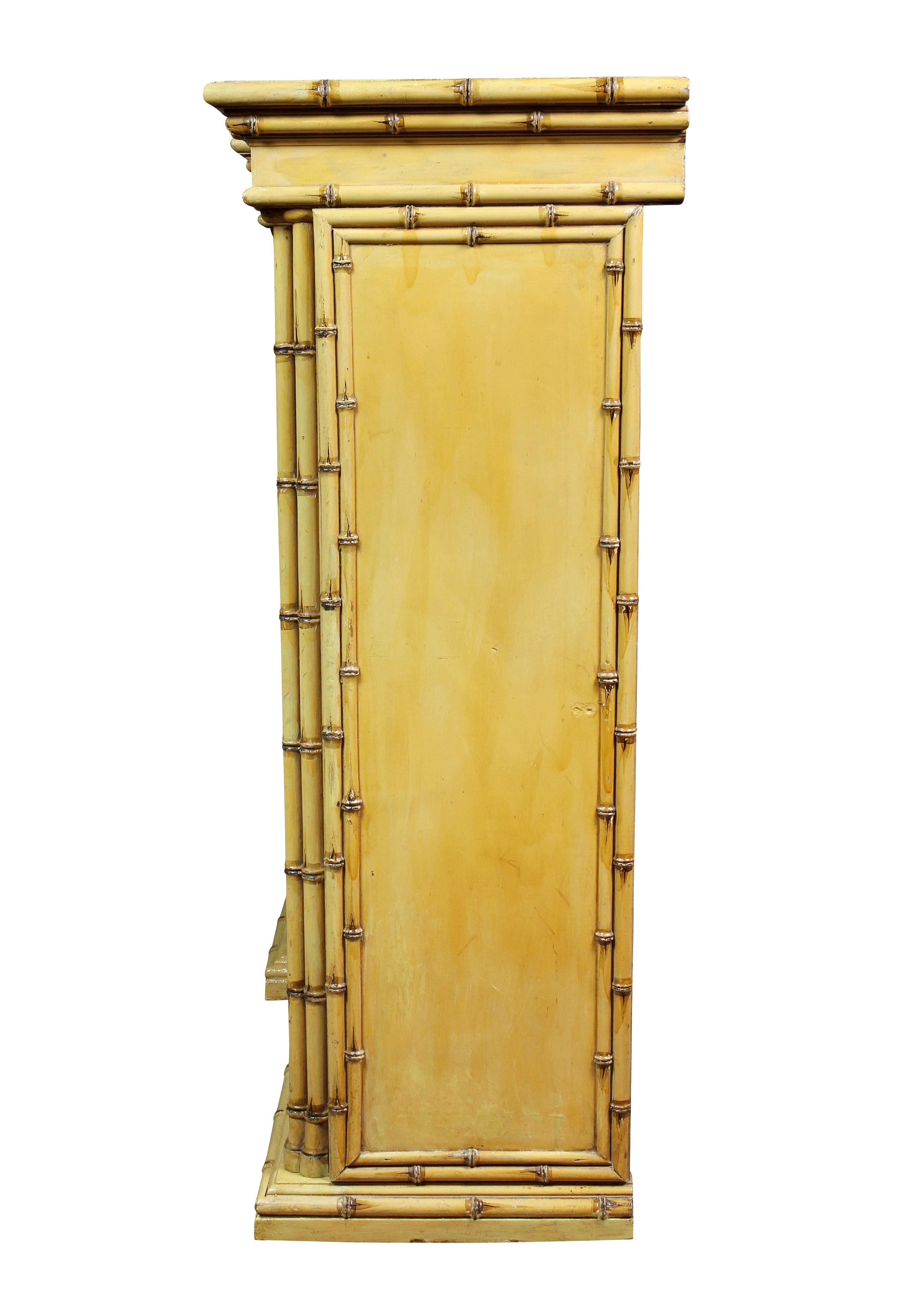 Wood Victorian Faux Bamboo Open Bookcase
