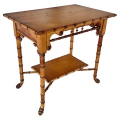 Table d'appoint victorienne en faux bambou par J.R. Horner, New York