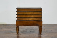 Victorian Faux Book Trunk on Base Table with Storage, 19th Century Accent Piece