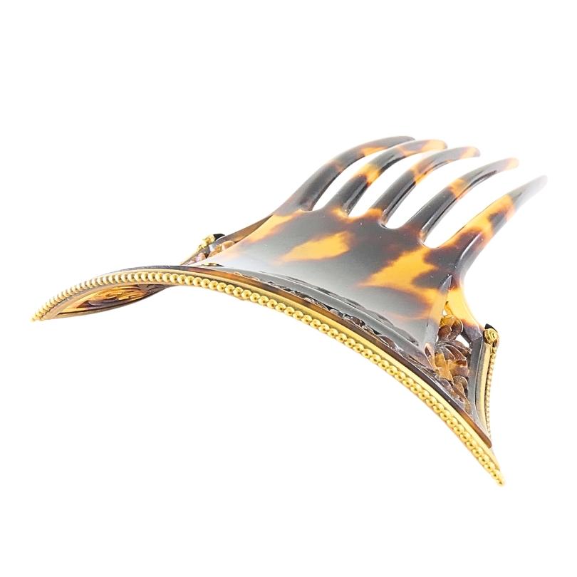 Viktorianische Faux Schildpatt 14k Gold Haarkamm im Angebot 2