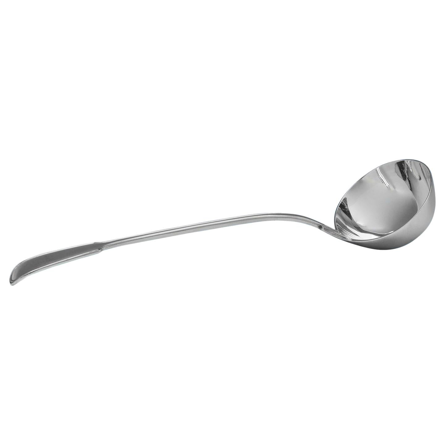 Victorian Fiddle Thread 
Shell Sterling Silver Soup Ladle by George Adams 1879
