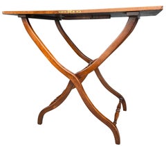 Victorian Fiddleback Mahogany Campaign Coaching Table