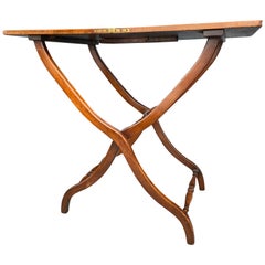 Victorian Fiddleback Mahogany Campaign Coaching Table