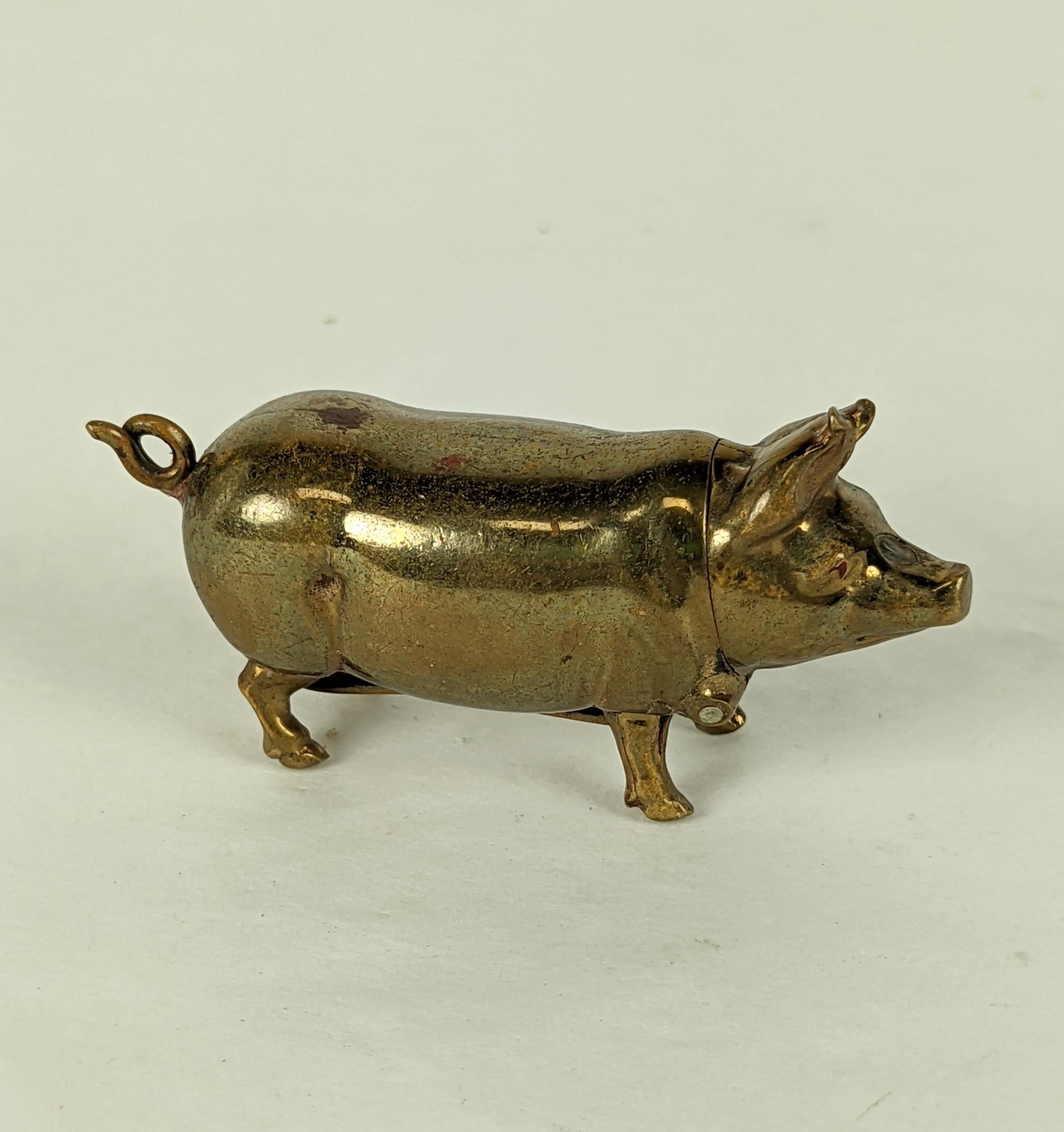 Victorian Figural Pig Match Safe In Good Condition In New York, NY