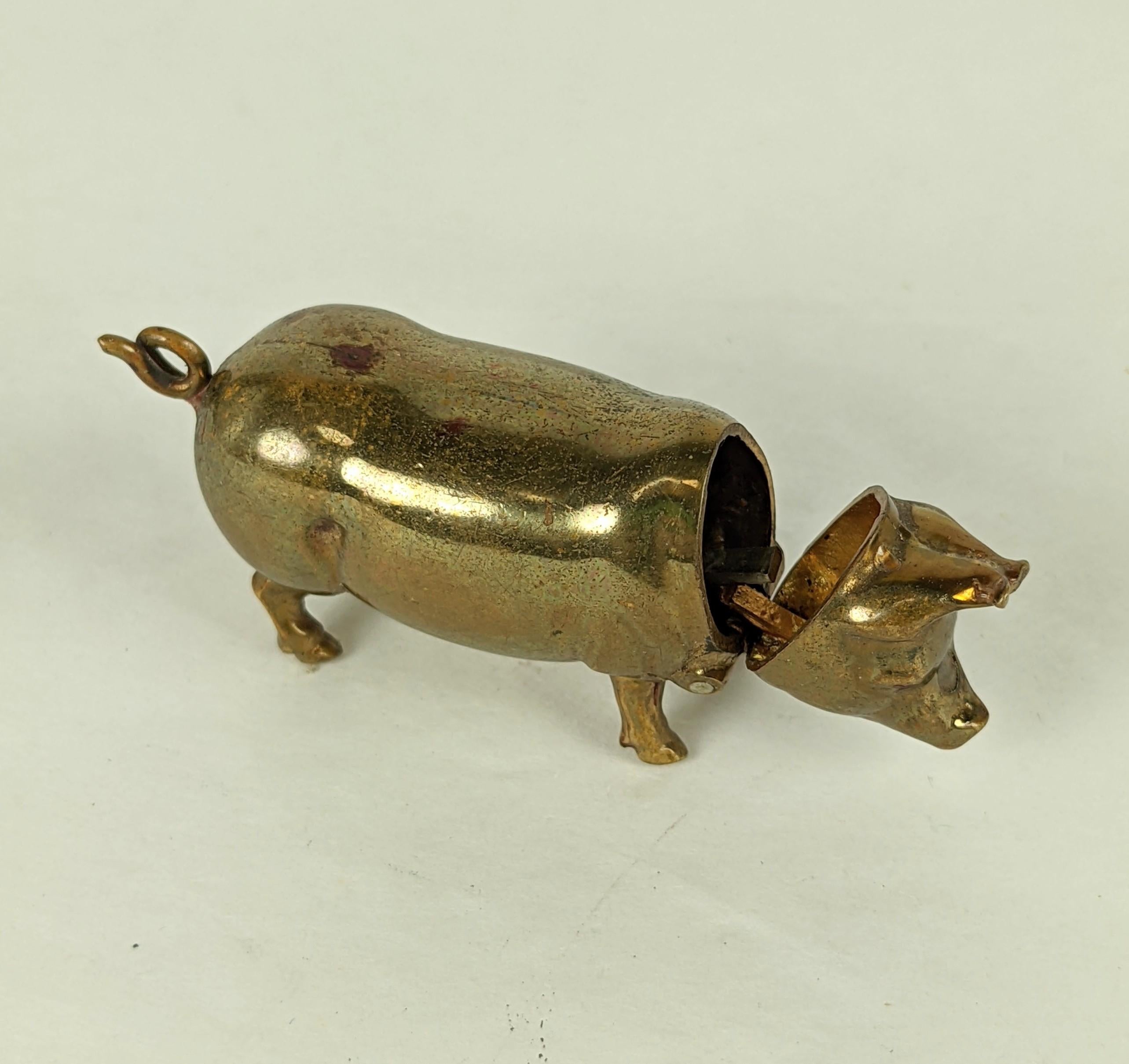 Women's or Men's Victorian Figural Pig Match Safe