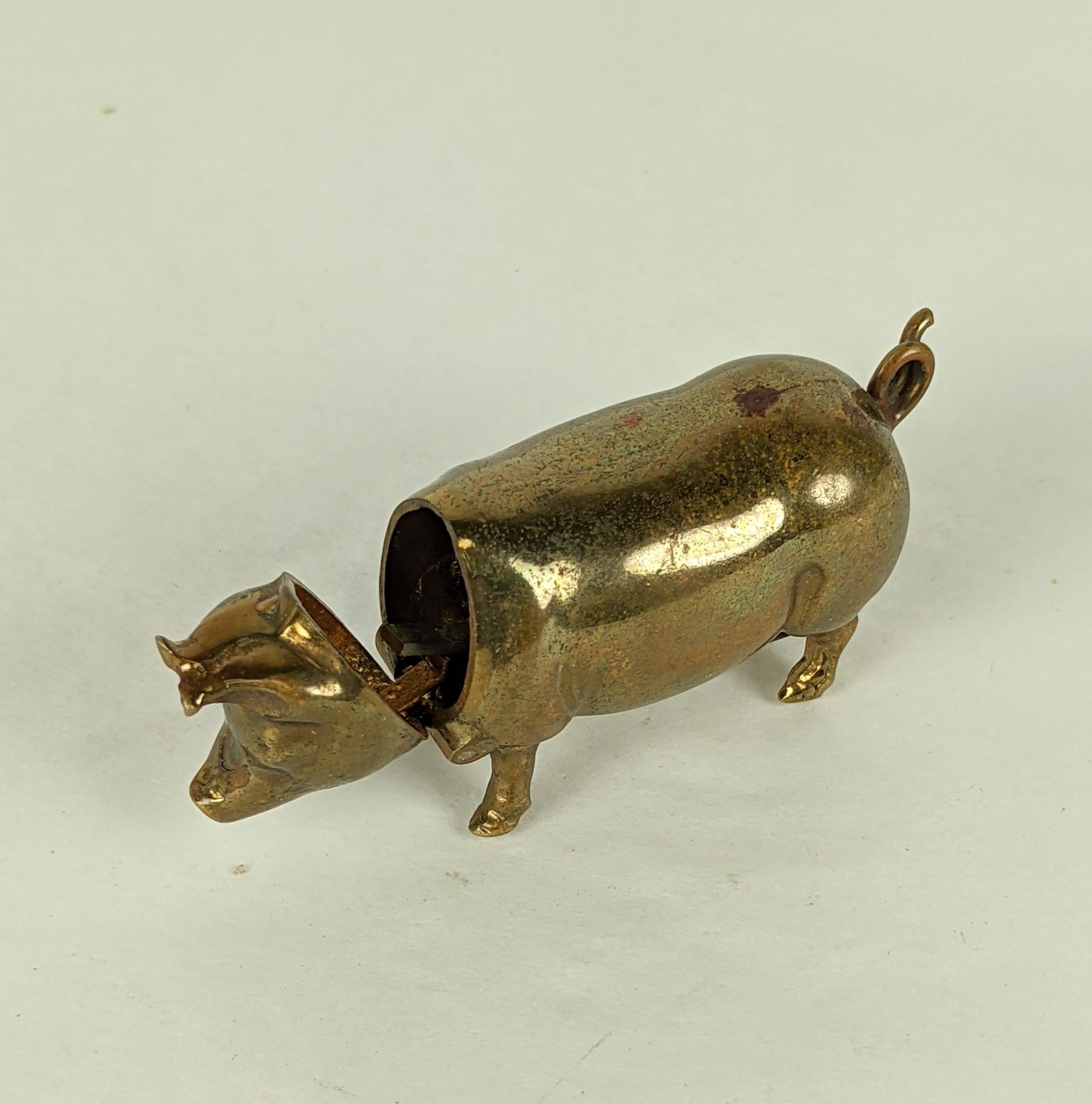 Victorian Figural Pig Match Safe 1
