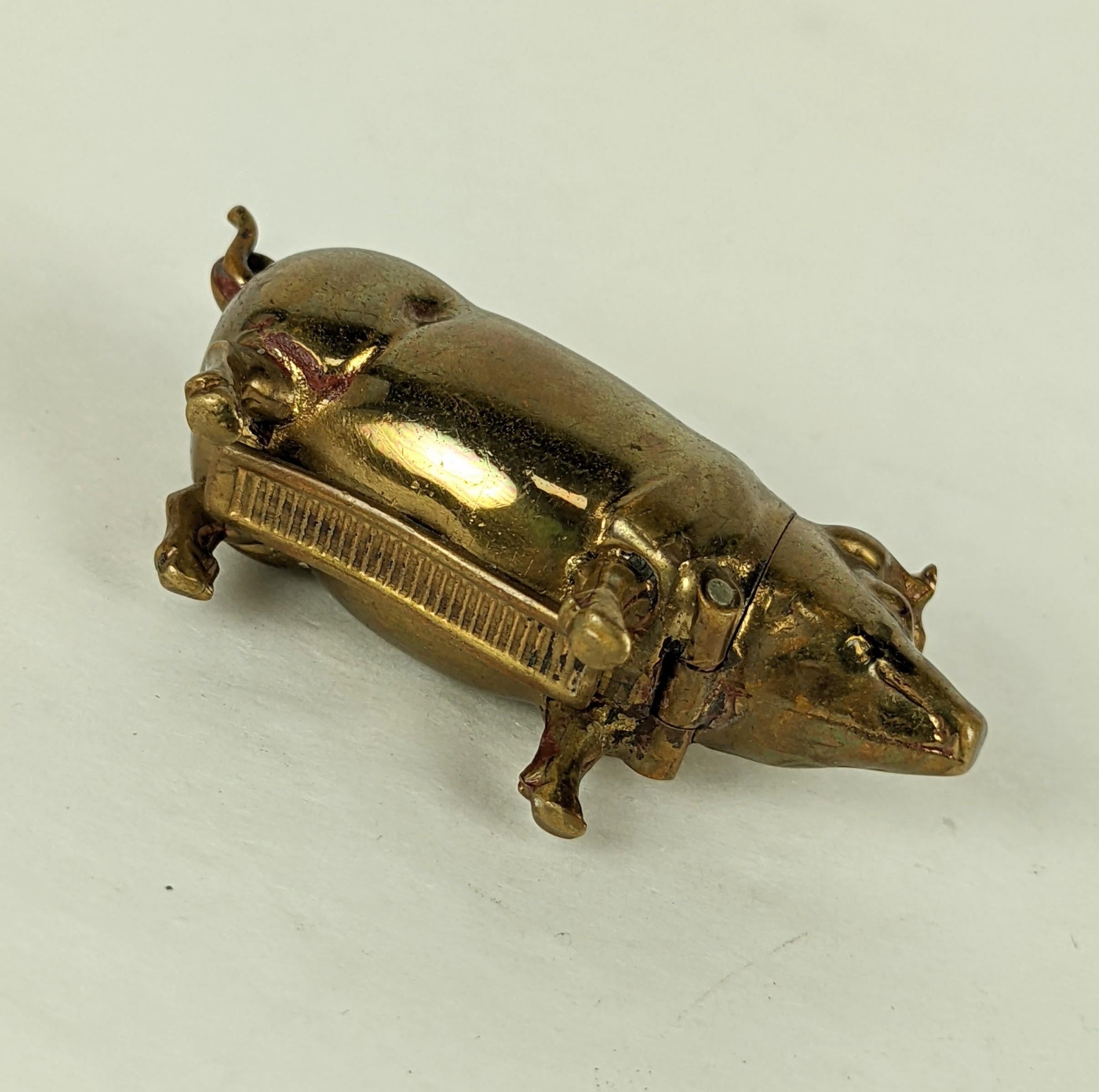 Victorian Figural Pig Match Safe 2