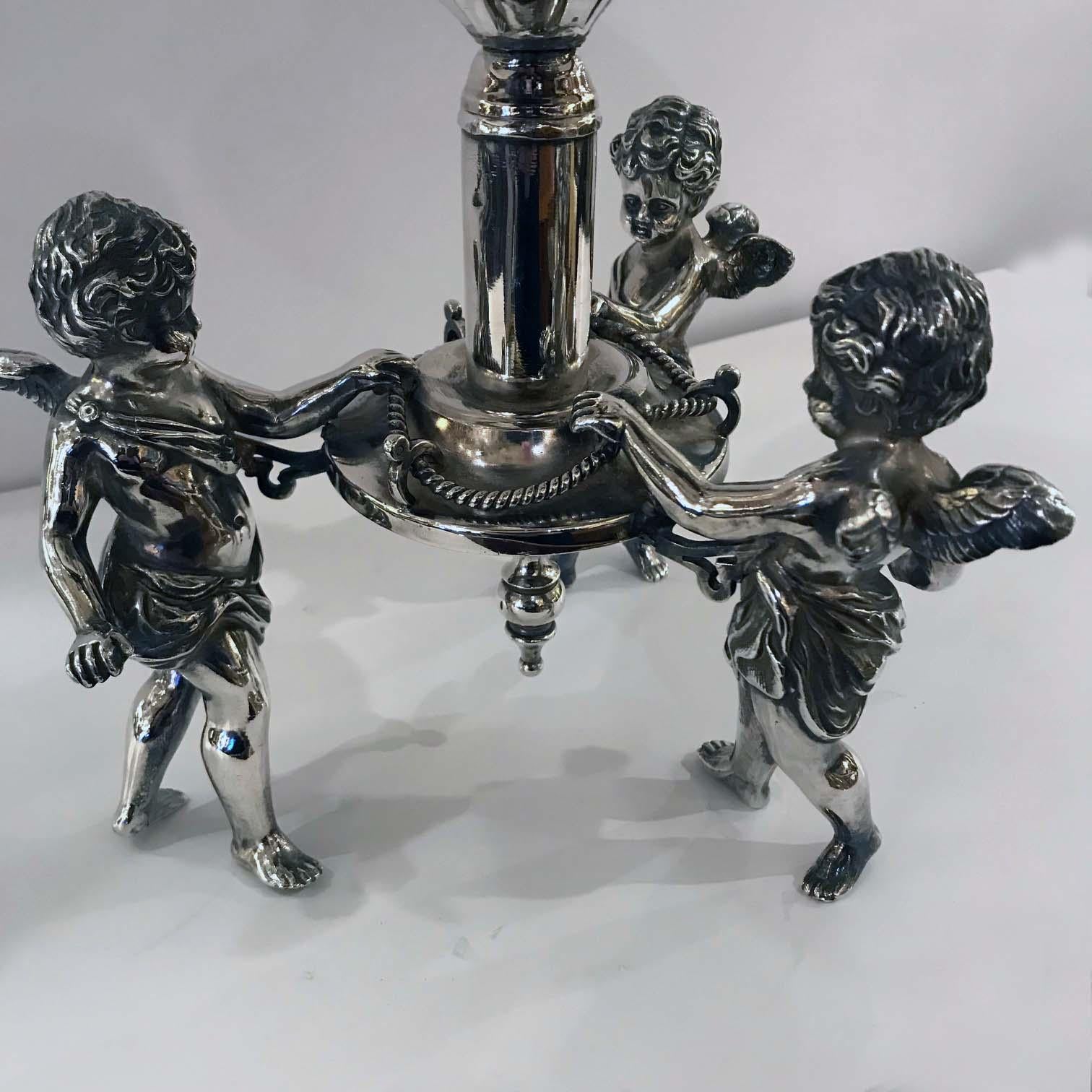 Victorian Figural Silver Plated Centerpiece For Sale 3
